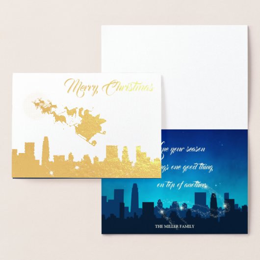 サンタクロースそりのクリスマス 箔カード (ディスプレー)