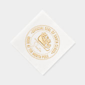 サンタクロースそりは「公式シール」で北極を作った 箔ナプキン (右)