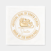 サンタクロースそりは「公式シール」で北極を作った 箔ナプキン (正面)