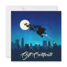 サンタクロースそりクリスマスプレゼント証明書カード