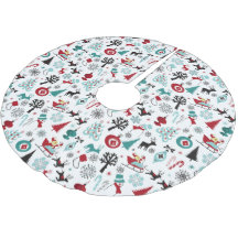 サンタクロースそりトナカイ松の木アートパターン