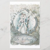 サンタクロースそれを雪青スクラップブック紙 (正面)