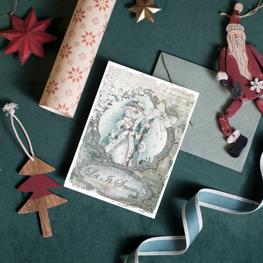 サンタクロースそれを雪青スクラップブック紙