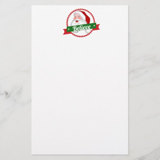 サンタクロースであなたの背景色を信じて下さい 便箋 (正面)