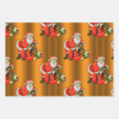 サンタクロースとおもちゃクリスマス ラッピングペーパーシート (正面)