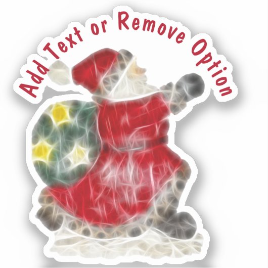 サンタクロースとおもちゃバッグクリスマス シール (正面)