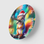サンタクロースとしてのクリスマスリス–56765 ラウンド壁時計 (傾斜)