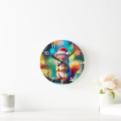 サンタクロースとしてのクリスマスリス–56765 ラウンド壁時計 (ホーム)