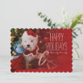 サンタクロースとしてウエスト・ハイランド・ホワイト・テリア犬 シーズンカード (スタンド正面)