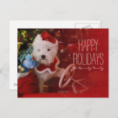 サンタクロースとしてウエスト・ハイランド・ホワイト・テリア犬 シーズンポストカード (正面/裏面)