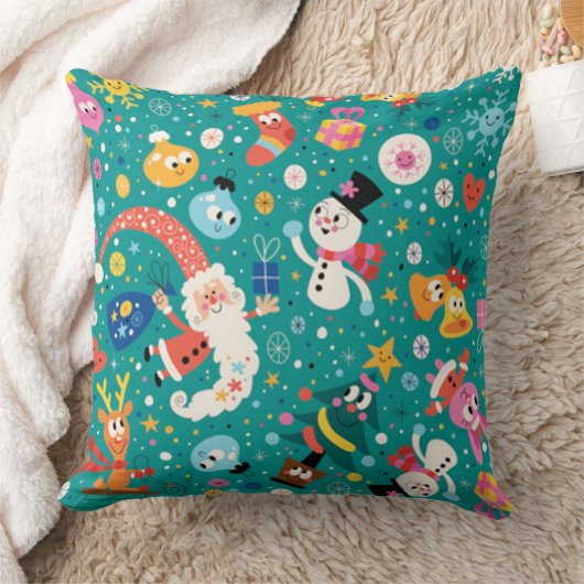 サンタクロースとその友メリー達 クッション (ブランケット)