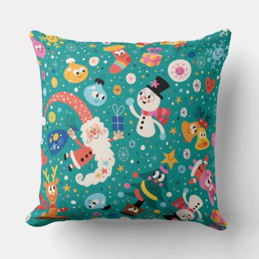 サンタクロースとその友メリー達 クッション (正面)