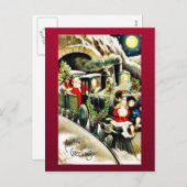 サンタクロースとのクリスマスグリーティングはAで旅行 シーズンポストカード (正面/裏面)