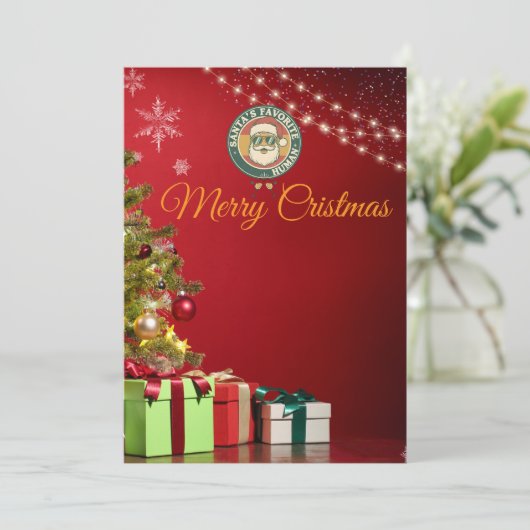 サンタクロースとのクリスマスパーティーの招待状 招待状 (スタンド正面)