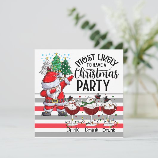 サンタクロースとのゴルフのクリスマスパーティーゴルファー 招待状 (スタンド正面)