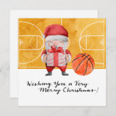 サンタクロースとのバスケットボールクリスマス シーズンカード (正面/裏面)