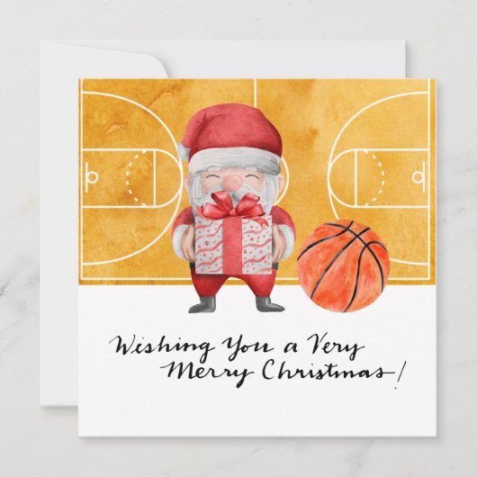 サンタクロースとのバスケットボールクリスマス シーズンカード (正面)
