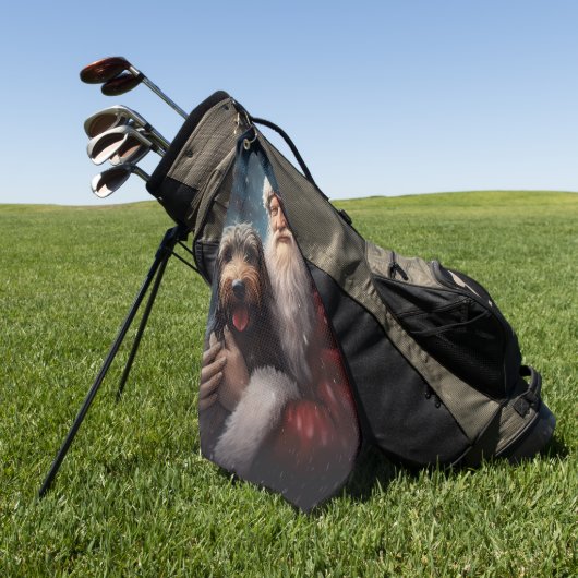 サンタクロースとアイレデールフェスティバルクリスマス ゴルフタオル (グリーン)