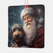 サンタクロースとアイレデールフェスティバルクリスマス セラミックオーナメント (左)