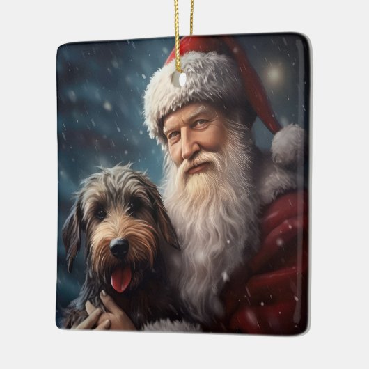 サンタクロースとアイレデールフェスティバルクリスマス セラミックオーナメント (左)