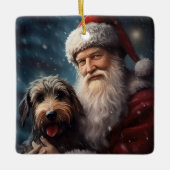 サンタクロースとアイレデールフェスティバルクリスマス セラミックオーナメント (正面)