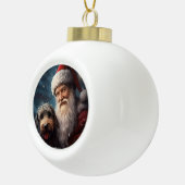 サンタクロースとアイレデールフェスティバルクリスマス セラミックボールオーナメント (右)