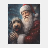 サンタクロースとアイレデールフェスティバルクリスマス フリースブランケット (正面)