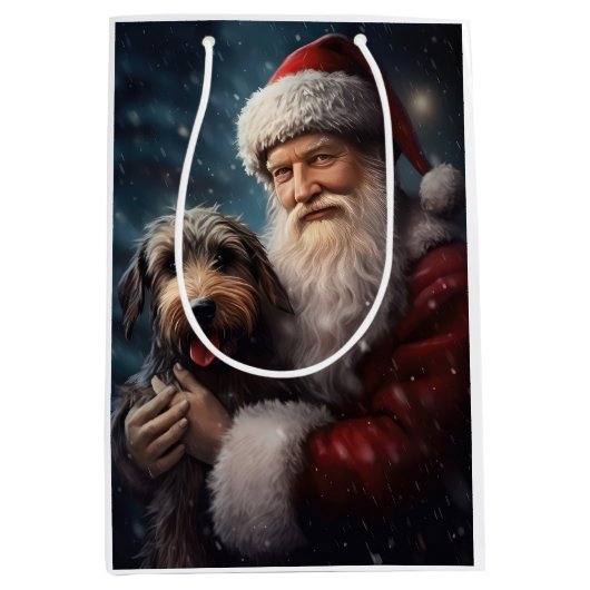 サンタクロースとアイレデールフェスティバルクリスマス ミディアムペーパーバッグ (正面)