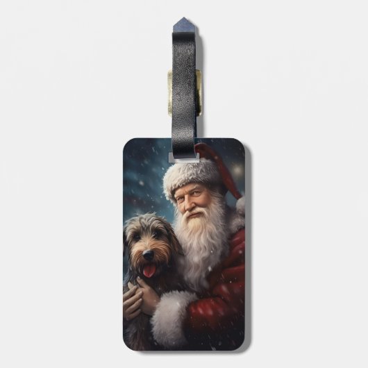 サンタクロースとアイレデールフェスティバルクリスマス ラゲッジタグ (裏面縦)
