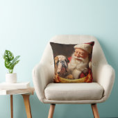 サンタクロースとイギリスのブルドッグ クッション (椅子)