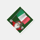 サンタクロースとイタリアの看板 スタンダードカクテルナプキン (角)