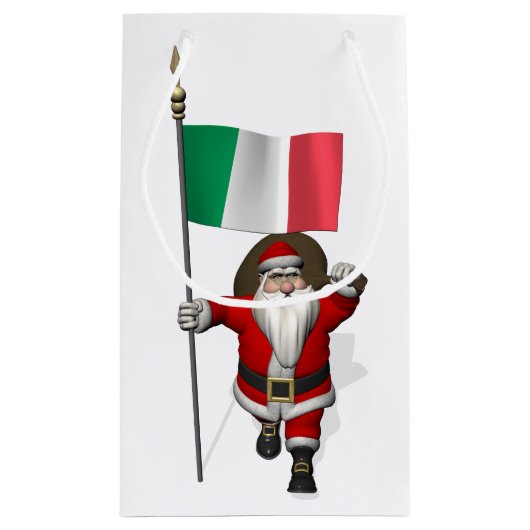 サンタクロースとイタリアの看板 スモールペーパーバッグ (裏面)