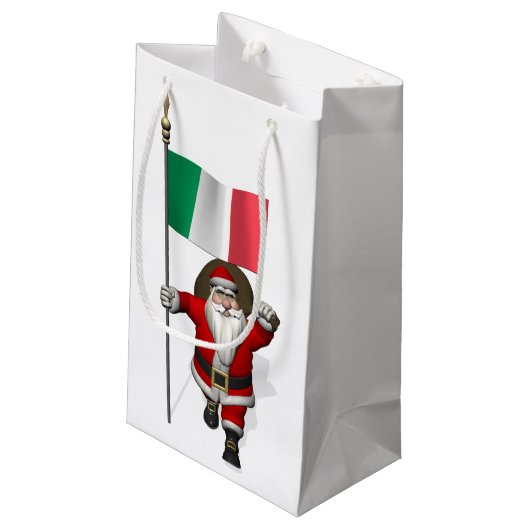 サンタクロースとイタリアの看板 スモールペーパーバッグ (裏面アングル)
