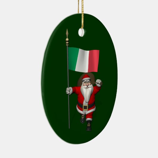 サンタクロースとイタリアの看板 セラミックオーナメント (右)