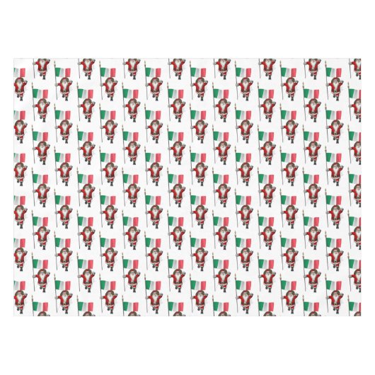 サンタクロースとイタリアの看板 テーブルクロス (正面(横))