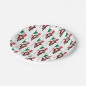 サンタクロースとイタリアの看板 ペーパープレート (アングル)