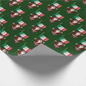 サンタクロースとイタリアの看板 ラッピングペーパー (角)
