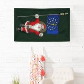 サンタクロースとインディアナ州旗 横断幕 (インサイチュ)