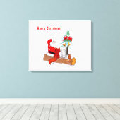 サンタクロースとウサギキツネとリス キャンバスプリント (インサイチュ (ウッドフロア))