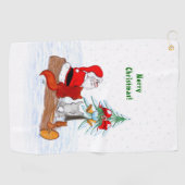 サンタクロースとウサギキツネとリス ゴルフタオル (横)