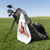 サンタクロースとウサギキツネとリス ゴルフタオル (グリーン)