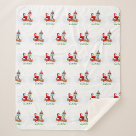 サンタクロースとウサギキツネとリス シェルパブランケット