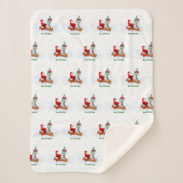 サンタクロースとウサギキツネとリス シェルパブランケット