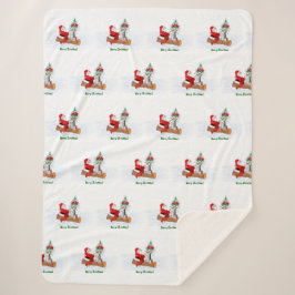 サンタクロースとウサギキツネとリス シェルパブランケット