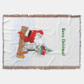 サンタクロースとウサギキツネとリス スローブランケット (正面)