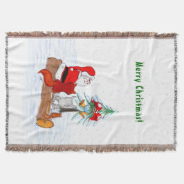 サンタクロースとウサギキツネとリス スローブランケット