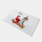 サンタクロースとウサギキツネとリス ドアマット (アングル)