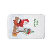 サンタクロースとウサギキツネとリス バスマット (正面)