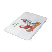 サンタクロースとウサギキツネとリス バスマット (アングル)