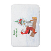 サンタクロースとウサギキツネとリス バスマット (正面縦)